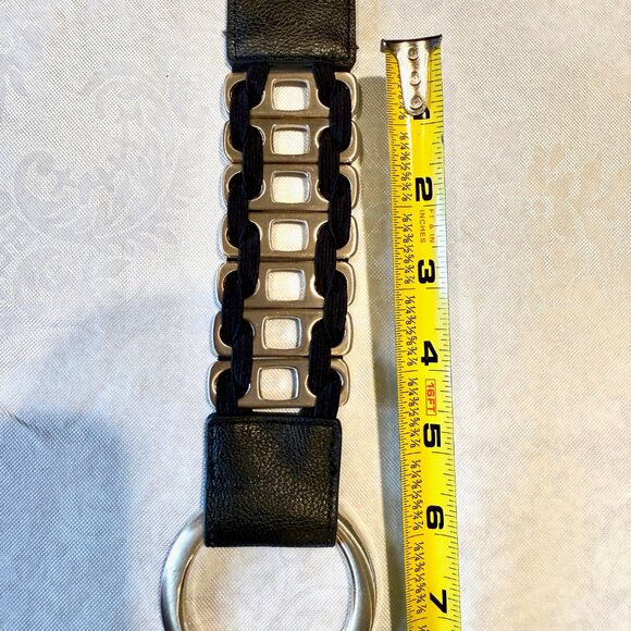 Chico’s Women’s Belt – Contemporary Black & Silver Stretch – Size Large - Picture 9 of 10